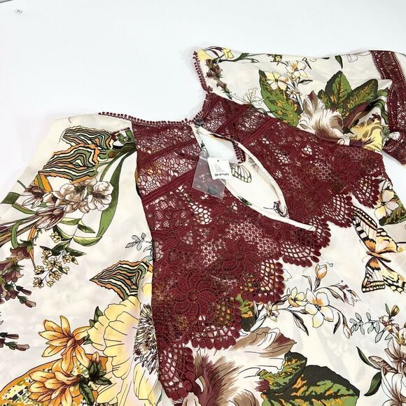 Tiny Anthropologie Jumpsuit Womens Large Floral Lace NWT wide leg bloomcore 70s - Picture 13 of 16